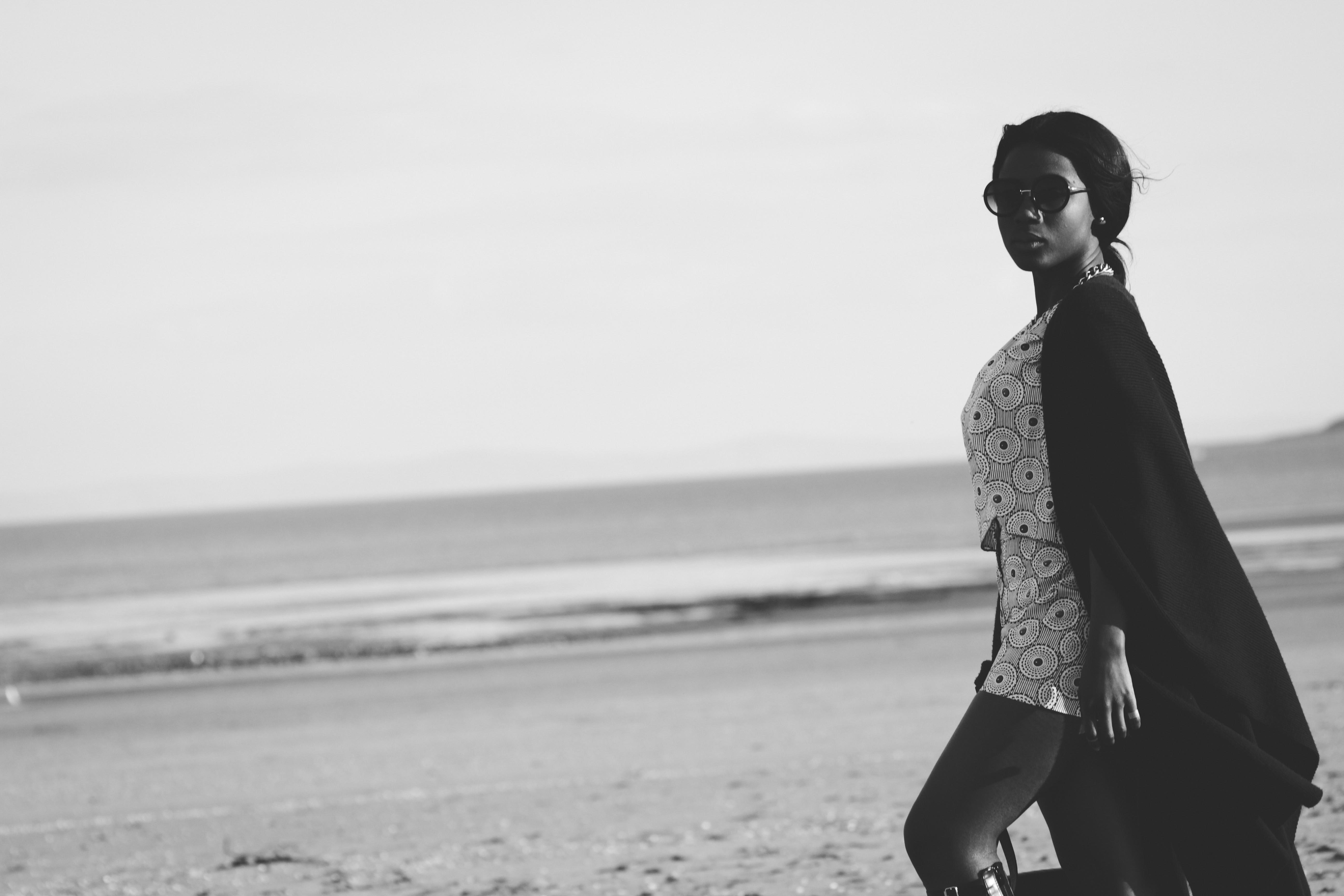 Coastal Walk. Black and White.