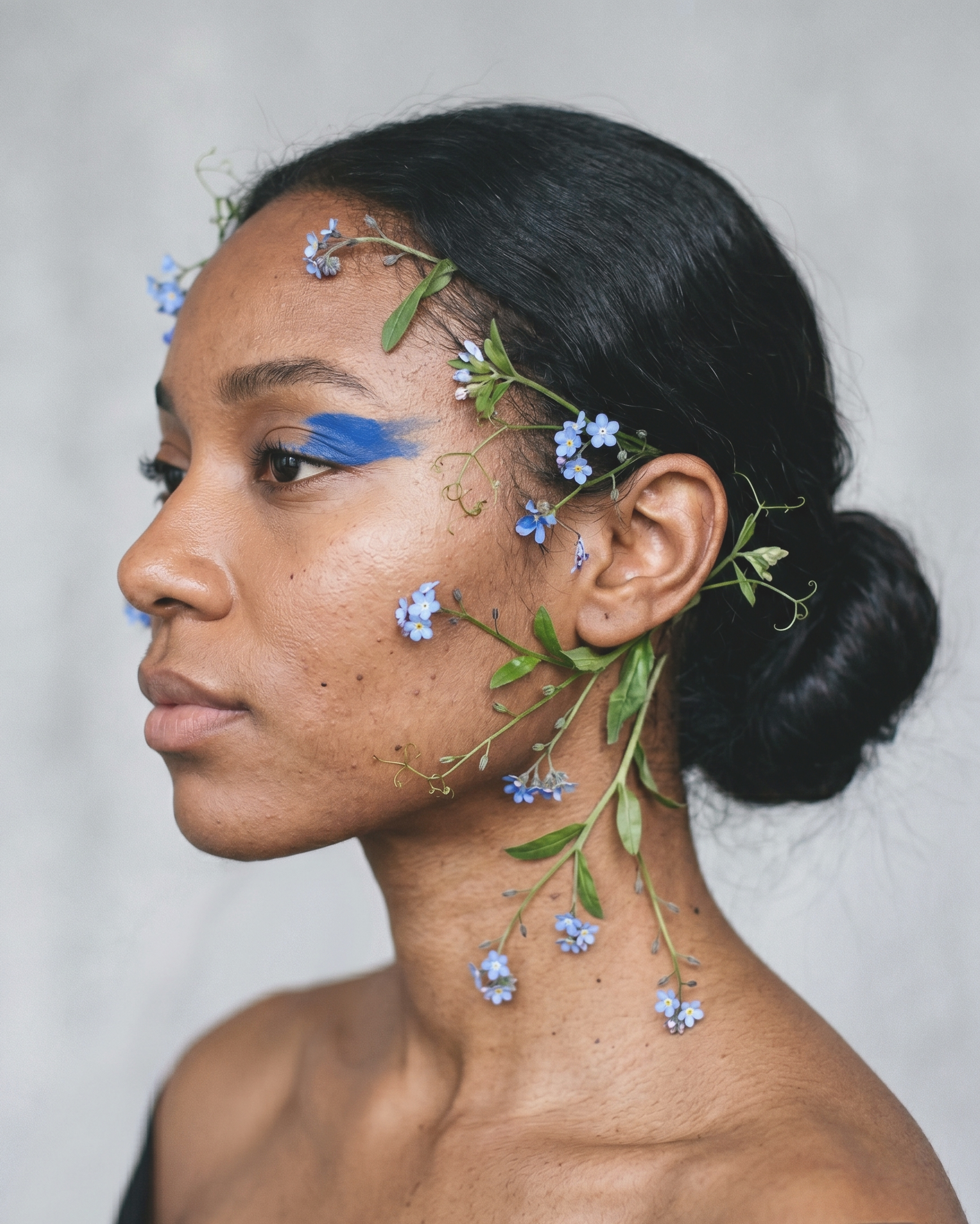 Forget-Me-Not. Face Art.
