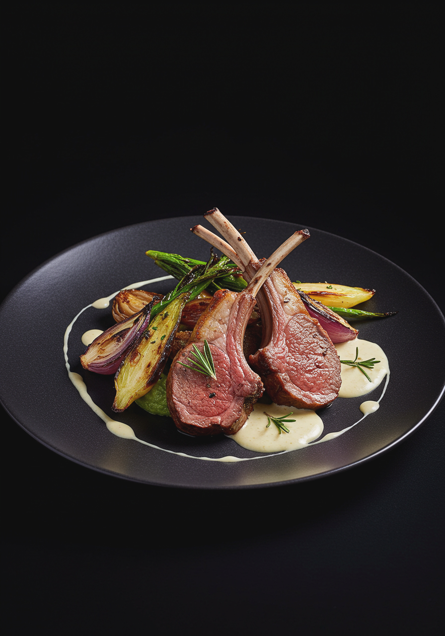 Rack of Lamb. Restaurant.
