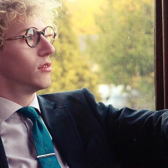 Train Window. Glasses.