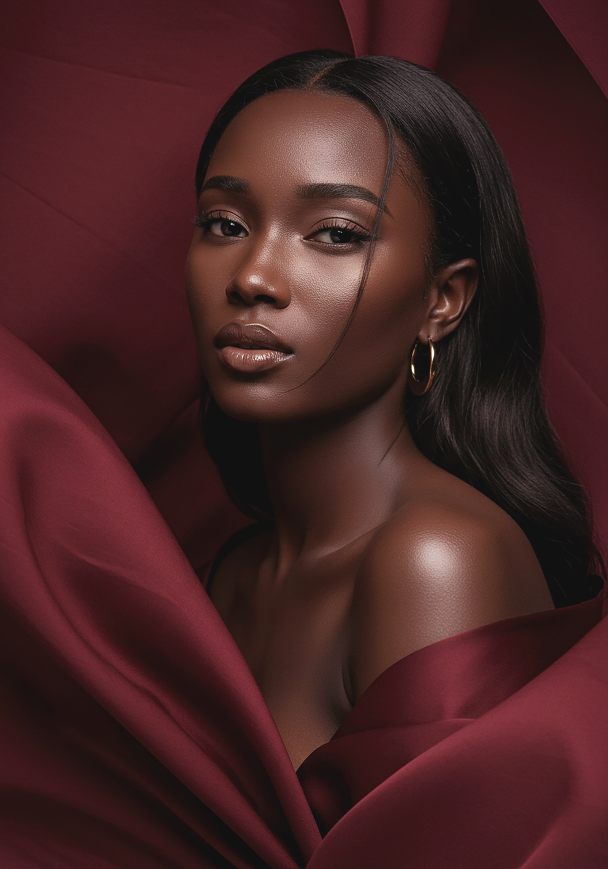 Crimson Silk. Portrait.