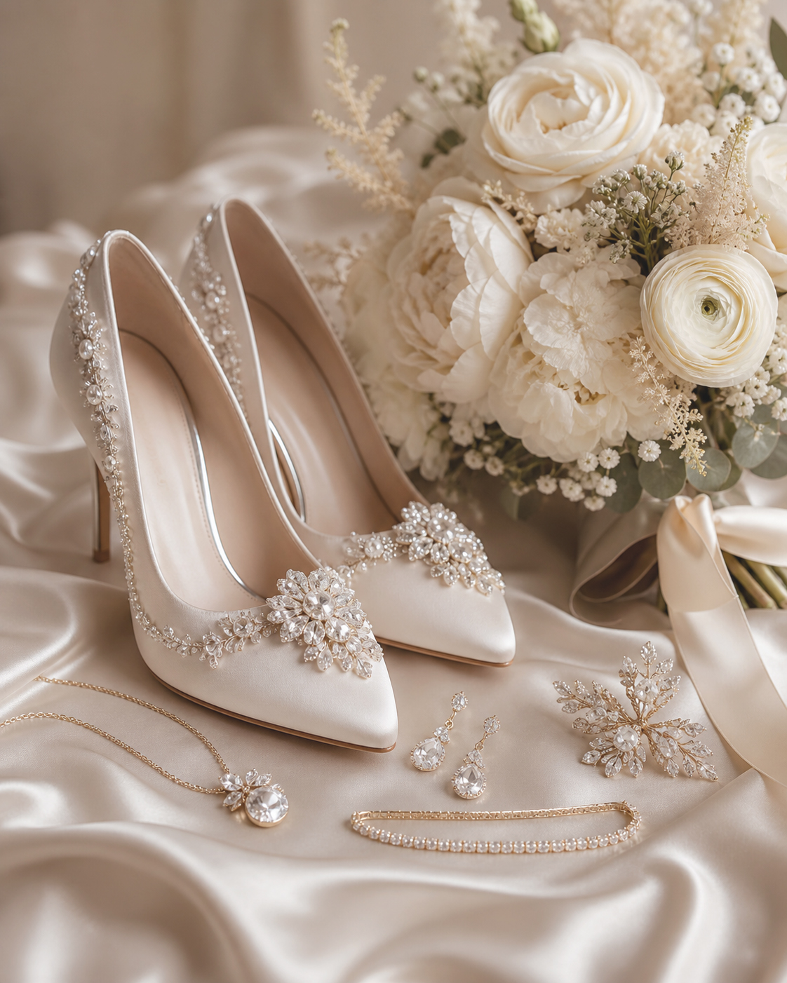 Bridal Details. Cream Silk.